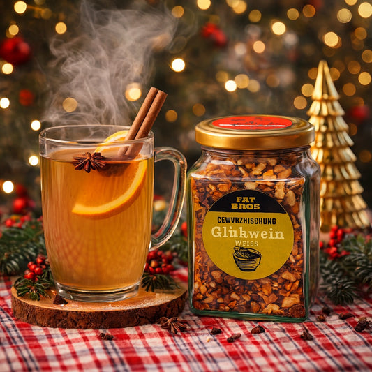 Raffinierte Gewürzmischung für Weißen Glühwein und Heiße Getränke im Großen Glas