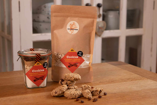Fat Brothers Backmischung Cookies mit Haferflocken, Rosinen und Zimt im Beutel und Weck-Glas