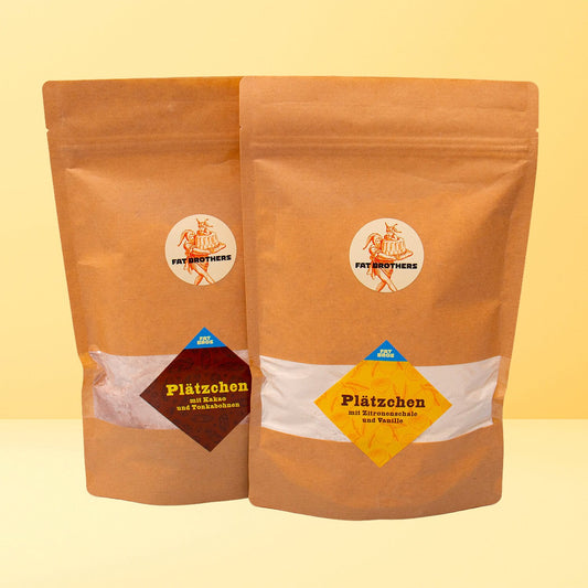 Keks Duo mit Kakao und Zitronenpulver Backmischungen