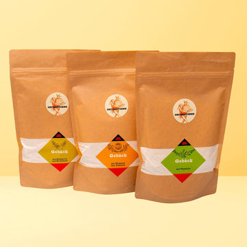 Brötchen Set für Grill Pfanne und Backofen 3 Backmischungen mit Thymian Rosmarin und Knoblauch Tomaten