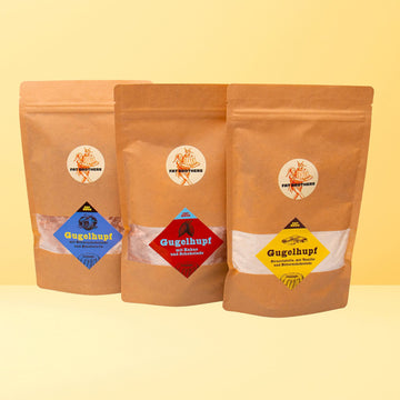 Gugelhupf Trio für Zartbitterschokoladenliebhaber Backmischungen