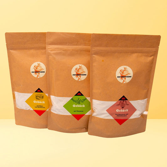 Brötchen Set 3 Backmischungen mit Cheddar Thymian und Zwiebel mit Chili