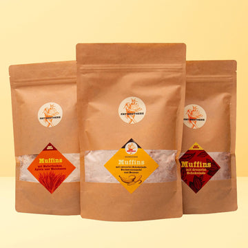 Schulset mit Drei Muffin Backmischungen Weniger Zucker