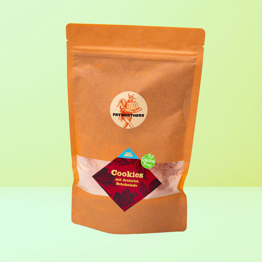 Glutenfreie Cookies mit Dreierlei Schokolade Backmischung