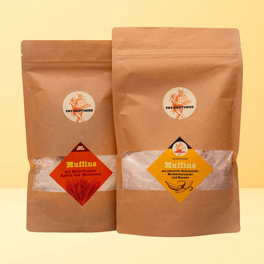 Muffin Set mit Banane und Äpfeln Backmischung