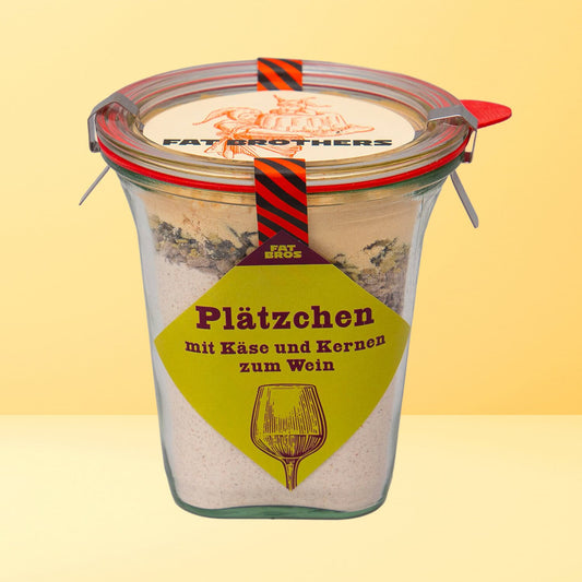 Vollkorncracker mit Käse und Körnern Ideal Zum Wein im Weck-Glas