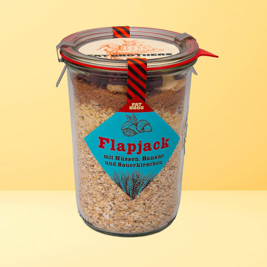 Leckere Hafer Müsliriegel Flapjack Backmischung im Weck-Glas