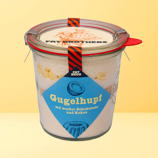 Gugelhupf mit Kokos und Weißer Schokolade Backmischung im Weck-Glas