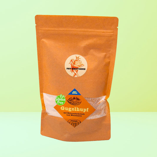Glutenfreier Gugelhupf mit Zartbitterschokolade und Nüßen Backmischung