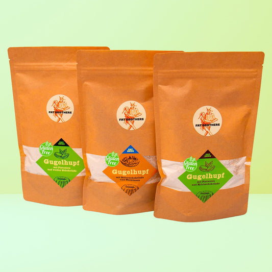 Glutenfreies Trio für Nußliebhaber Gugelhupf Backmischungen