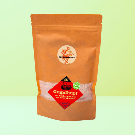 Glutenfreier Gugelhupf mit Saürkirschen und Milchschokolade Backmischung