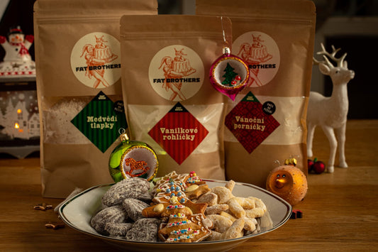 Weihnachtsset für Lebkuchenplätzchen Bärentatzen und Vanillekipferl Backmischungen