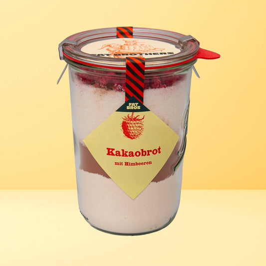 Kakaobrot mit Himbeeren Backmischung im Weck-Glas