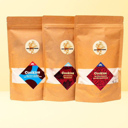 Lustiges Cookies Trio mit Schokolinsen Schokolade und Oreo Backmischungen