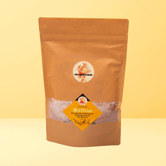 Muffins mit Zweierlei Schokolade Banane und Buchweizenmehl Backmischung