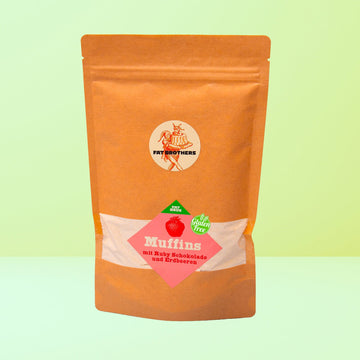 Glutenfreie Muffins mit Erdbeeren und Ruby Schokolade Backmischung
