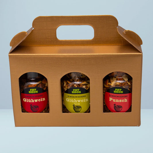 Wintertrio Gewürzmischungen für Glühwein und Punsch in der Goldbox