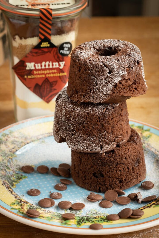 Glutenfreie Muffins mit Zartbitterschokolade Backmischung im Weck-Glas