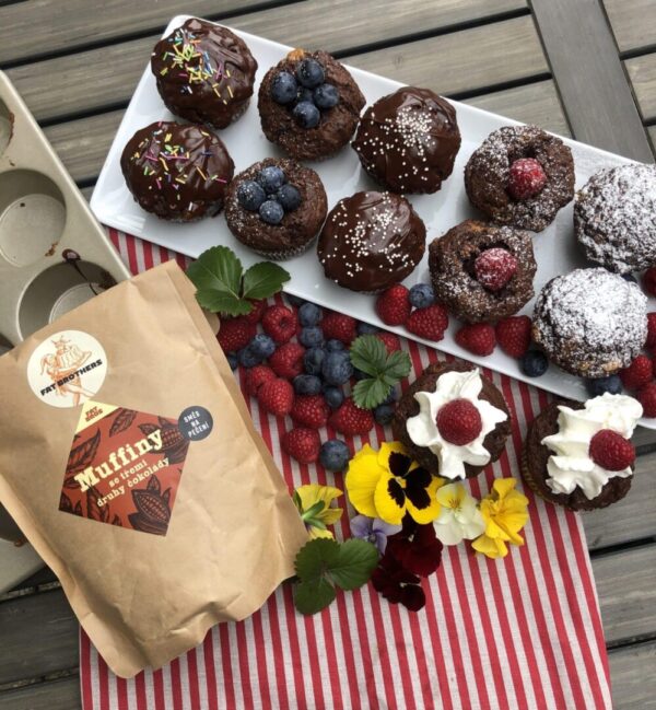Muffin-Backmischung mit 3 Schokoladensorten - "Weniger Zucker!" im Weck-Glas