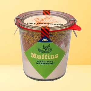Muffins mit Mandelmehl und Pistazien - Backmischung im Weck-Glas