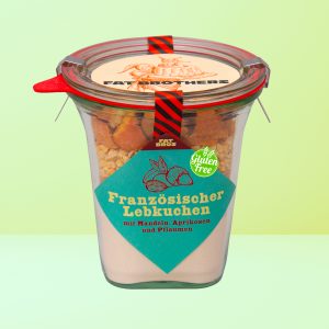 Glutenfreier Französischer Lebkuchen mit Mandeln, Pflaumen und Aprikosen - Backmischung im Weck-Glas